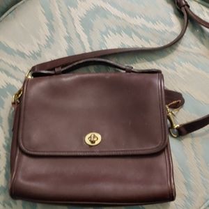 Brown Coach Crossbody/ handle topped bag